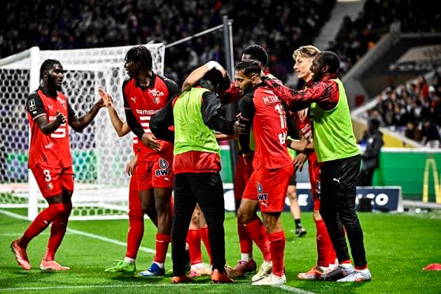 FOOTBALL : Toulouse vs Rennes - 10eme Journee de Ligue 1 McDonald S - Toulouse - 29 10 2025 Joie but Moussa Mousa (sr) Toulouse  Copyright: xThierryxBretonx