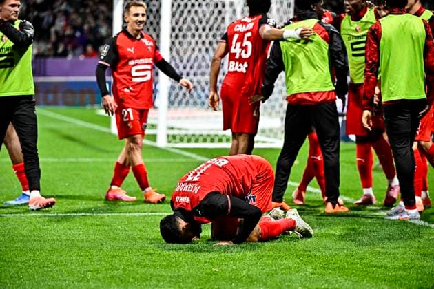 FOOTBALL : Toulouse vs Rennes - 10eme Journee de Ligue 1 McDonald S - Toulouse - 29 10 2025 Joie but Moussa Mousa (sr) Toulouse  Copyright: xThierryxBretonx
