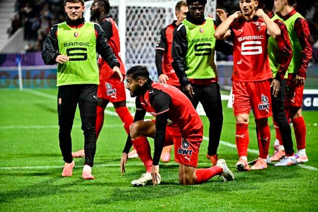 FOOTBALL : Toulouse vs Rennes - 10eme Journee de Ligue 1 McDonald S - Toulouse - 29 10 2025 Joie but Moussa Mousa (sr) Toulouse  Copyright: xThierryxBretonx