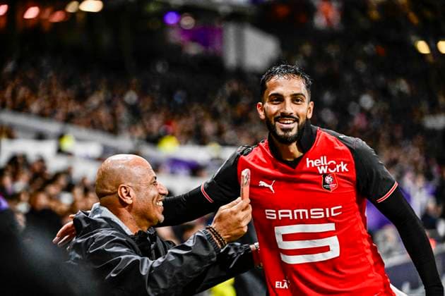 FOOTBALL : Toulouse vs Rennes - 10eme Journee de Ligue 1 McDonald S - Toulouse - 29 10 2025 Joie but Moussa Mousa (sr) Toulouse  Copyright: xThierryxBretonx
