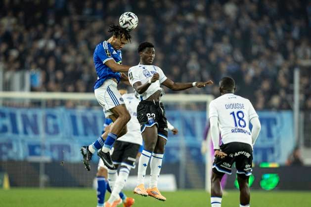 FOOTBALL: Ligue 1 Racing Strasbourg (RCS) vs Auxerre. 10eme Journee. 29 10 2025 Stade de la Meinau. Strasbourg - France GuÃ la DouÃ 22 (RCS)  Copyright: xelyxandroxcegarrax