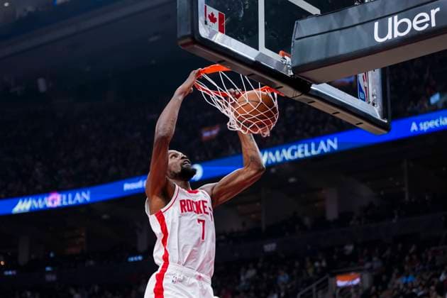 October 29, 2025, Toronto, On, Canada: Houston Rockets forward Kevin Durant (7) drives the net during the first half of preseason NBA, Basketball Herren, USA basketball action in Toronto, Wednesday, Oct. 29, 2025. Kevin Durant, - ZUMAc35_ 20251029_zaf_c35_113 Copyright: xThomasxSkrljx