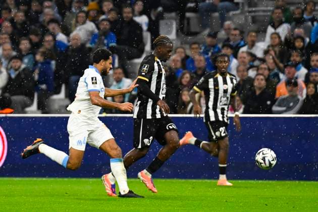 FOOTBALL : Olympique de Marseille VS Angers SCO - Ligue 1 McDonald s - 29 10 2025 Jacques EkomiÃ (SCO) - Ligue 1 McDonald s match between Olympique de Marseille and Angers SCO on October 29, 2025 at the Orange Velodrome Stadium in Marseille. MarseilleFrance  Copyright: xWilliamxCannarellax