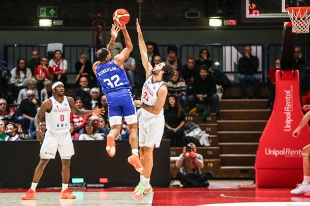 BASKET - Basket FIBA Europe Cup - UNA Hotels Reggio Emilia vs KK Cibona Justin Roberson (KK Cibona) during UNA Hotels Reggio Emilia vs KK Cibona, Basketball FIBA Europe Cup match in Reggio Emilia, Italy, October 29 2025 Reggio Emilia Italy  Copyright: xIPAxSport ABACAx