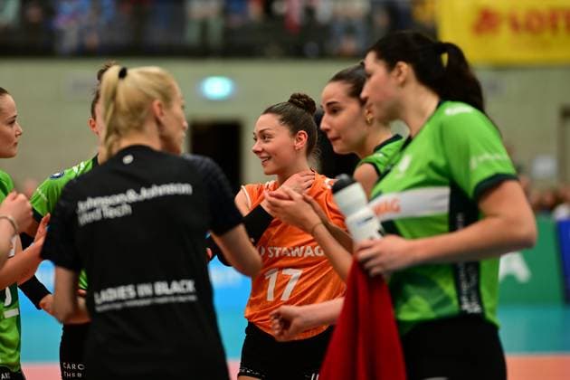 Volleyball I Women I Season 2025 2026 I Bundesliga I 4 Matchday I ETV Hamburger Volksbank Volleys Ladies in Black Aachen I 29 10 2025 Center Kacey Jost 17, Ladies in Black Aachen Hamburg ETV Sporthalle Hoheluft Hamburg Germany Copyright: xLobeca FelixxSchlikisx