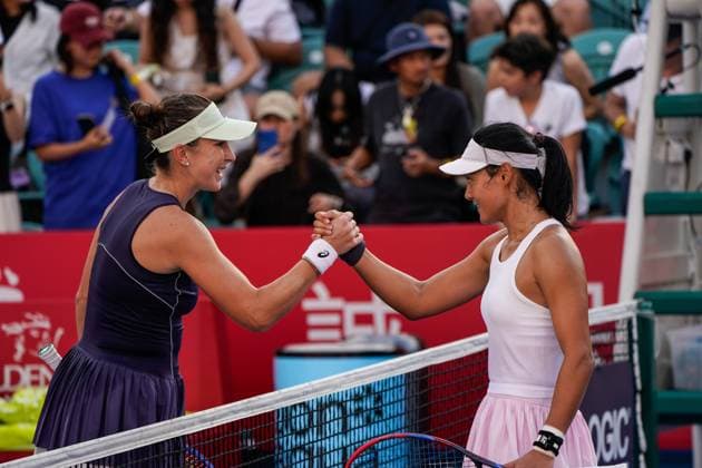 Hong Kong Tennis Open - Day 6 Swiss tennis player Belinda Bencic and Chinese tennis player Wang Yafan after a match at the Hong Kong Tennis Open on October 30, 2025 in Hong Kong. (Photo by Vernon Yuen Nexpher Images) Hong Kong