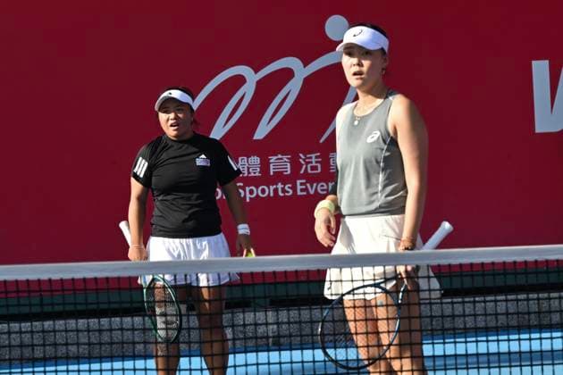 Shuo Feng And En-Shuo Liang In WTA250 Chinese tennis player Shuo Feng and Taipei tennis player En-Shuo Liang during a match at the Hong Kong Tennis Open on October 30, 2025 in Hong Kong. (Photo by Kobe Li Nexpher Images) Hong Kong