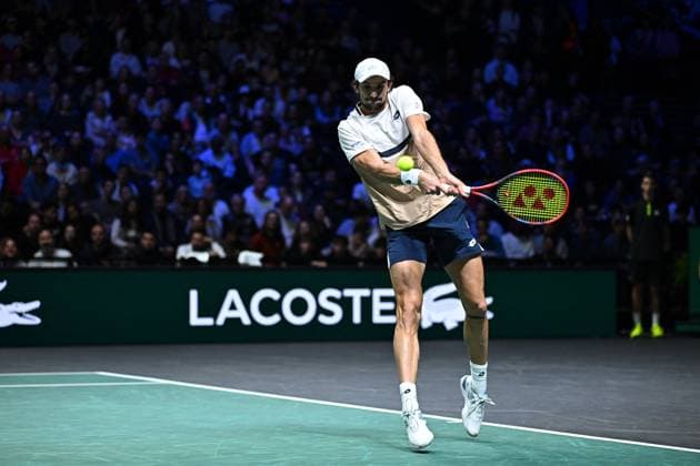 Rolex Paris Master Day 4 Valentin Vacherot (MON) during his third round at the 2025 Rolex Paris Masters at the U Arena in Paris, FRANCE, on October 30, 2025. Photo by Corinne Dubreuil ABACAPRESS.COM Paris Ile-de-France France  Copyright: xDubreuilxCorinne ABACAx
