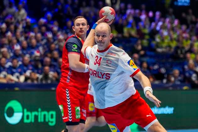 Mens Handball Golden League in Trondheim Spektrum Trondheim 20251030 Denmarks Magnus Landin and Sander Sagosen, Norways mens national handball team fashion Denmark in the Golden League in Trondheim Spektrum Photo Ole Martin Wold NTB Trondheim Norway EDITORIAL USE ONLY RESTRICTED USE FOR BETTING COMPANIES  Copyright: xOlexMartinxWoldx xNTBx