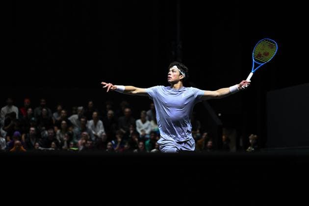 Rolex Paris Master Day 4 - Paris Ben Shelton (USA) during his third round at the 2025 Rolex Paris Masters at the U Arena in Paris, FRANCE, on October 30, 2025. Photo by Corinne Dubreuil ABACAPRESS.COM Paris France  Copyright: xDubreuilxCorinne ABACAx