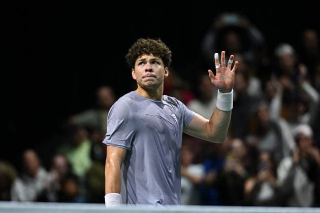 Rolex Paris Master Day 4 - Paris Ben Shelton (USA) during his third round at the 2025 Rolex Paris Masters at the U Arena in Paris, FRANCE, on October 30, 2025. Photo by Corinne Dubreuil ABACAPRESS.COM Paris France  Copyright: xDubreuilxCorinne ABACAx