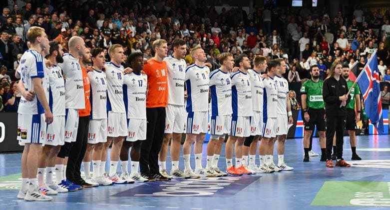 30 10 2025 Handball international match Germany vs Iceland xwoxzix team Team Iceland before the start of the match