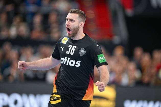 DHB 25 26 Germany Iceland on 30 10 2025 at PSD Bank Nuernberg ARENA in Nuremberg Lukas Mertens Germany cheers after his goal MT
