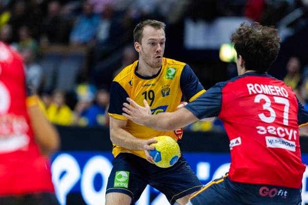 251030 Felix Claar of Sweden during the international friendly handball match between Sweden and Spain on October 30, 2025 in Linköping Photo Magnus Andersson BILDBYRAN COP 308 MN0202 handball handball handball international friendly sverige sweden spain bbeng  Copyright: MAGNUSxANDERSSON BB251030MN033