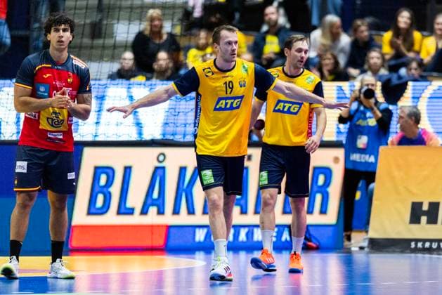 251030 Felix Claar of Sweden during the international friendly handball match between Sweden and Spain on October 30, 2025 in Linköping Photo Magnus Andersson BILDBYRAN COP 308 MN0202 handball handball handball international friendly sverige sweden spain bbeng  Copyright: MAGNUSxANDERSSON BB251030MN041