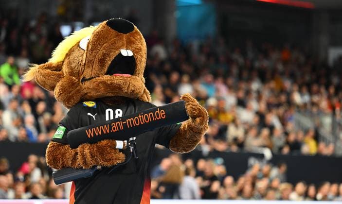 30 10 2025 Handball international match Germany vs Iceland xwoxzix mascot Hanniball