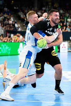Nuremberg Handball Laenderspiel Germany Iceland Jannik Kohlbacher Germany Nuremberg PSD Bank Arena Bayern Germany