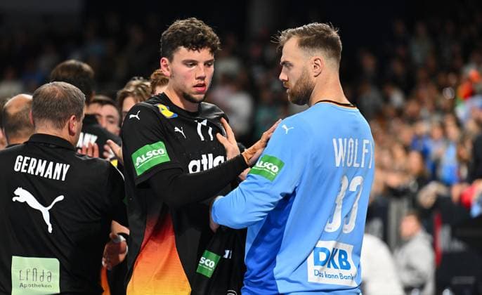 30 10 2025 International handball match Germany vs. Iceland xwoxzix Marko Grgic 71, Germany Andreas Wolff 33, Germany after the end of the match