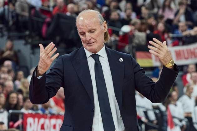 Turkish Airlines EuroLeague Basketball, FC Bayern Munich Basketball vs Virtus Bologna, Munich FC Bayern Basketball, Munich FC Bayern Basketball, Bologna Virtus, 2025 10 30 in Munich SAP Garden IVANOVIC Dusko Virtus Bologna Headcoach VIRHC sportworld Munich SAP Garden Bayern Germany