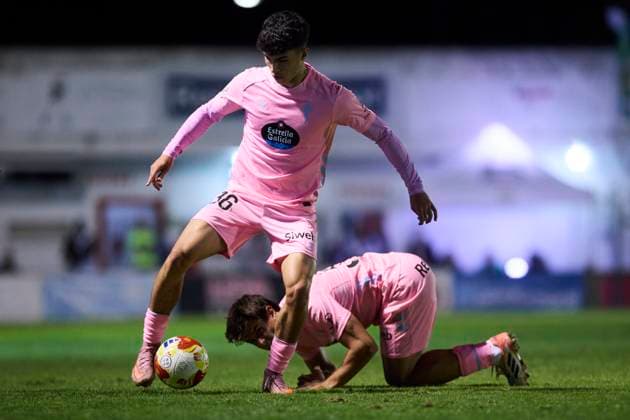 Puerto de Vega CF v RC Celta - Copa del Rey ASTURIAS, SPAIN - OCTOBER 30: Andres Antanon of RC Celta de Vigo in action during the Copa del Rey first round match between Puerto de Vega CF and RC Celta at Campo Municipal El Pardo on October 30, 2025 in Asturias, Spain. (Photo by Diego Simon Photo Players Images Magara Press) Asturias Estadio Municipal El Pardo Spain Copyright: xDiegoxSimonx