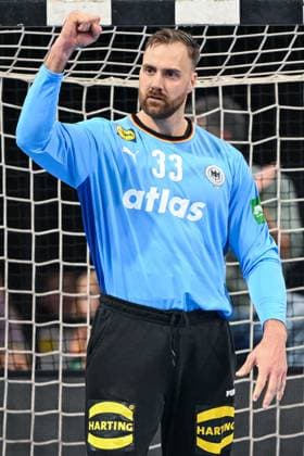 DHB 25 26 Germany Iceland on 30 10 2025 in the PSD Bank Nuernberg ARENA in Nuremberg Goalkeeper Andreas Wolff Germany cheers MT