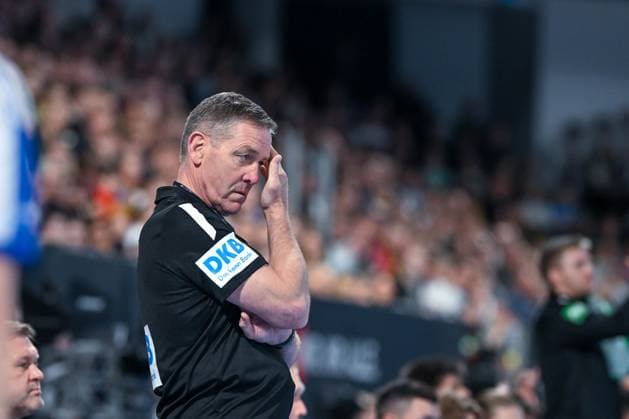 DHB 25 26 Germany Iceland on 30 10 2025 at the PSD Bank Nuernberg ARENA in Nuremberg Coach Alfred Gislason Germany pensive MT