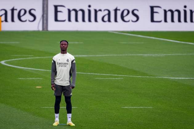 Real Madrid Training Session Eduardo Camavinga of Real Madrid is seen training during the Training Session ahead of their LaLiga EA Sports match against Valencia CF at Ciudad Real Madrid on October 31, 2025 in Madrid, Spain. Valdebebas Ciudad Real Madrid Madrid Spain Copyright: xAlbertoxGardinx AGardin_20251031_Foot_Liga_ReaMad_PC_0163