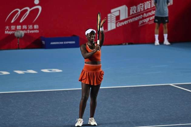 Victoria Mboko In WTA250 Canadian tennis player Victoria Mboko during a match at the Hong Kong Tennis Open on October 31, 2025 in Hong Kong. (Photo by Kobe Li Nexpher Images) Hong Kong