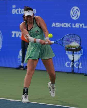CHENNAI OPEN WTA, Tennis Damen 250 Chennai Open WTA 250 : Arina RODIONOVA (AUS) Joanna Garland (TPE) Vs Joanna Garland (TPE) defeated the australian by 2-6,6-7 Joanna Garland (TPE) in action Chennai SDAT Stadium, Nungambakkam. India Copyright: xSukumarxSukumarx
