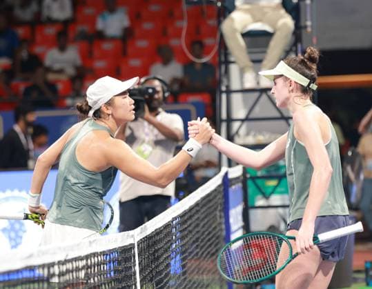 CHENNAI OPEN WTA, Tennis Damen 250 Chennai Open WTA 250 : Janice T JEN (INA) VS Mia POHANKOVA (SVK) Janice T JEN (INA) defeated Mia POHANKOVA (SVK) by 6-3,6-1. Janice T JEN (INA) in action Chennai SDAT Stadium, Nungambakkam. India Copyright: xSukumarxSukumarx