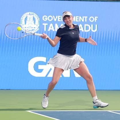 CHENNAI OPEN WTA, Tennis Damen 250 Chennai Open WTA 250 : K BIRRELL (AUS) VS D.VEKIC (CRO) D.VEKIC (CRO) in action Chennai SDAT Stadium, Nungambakkam. India Copyright: xSukumarxSukumarx