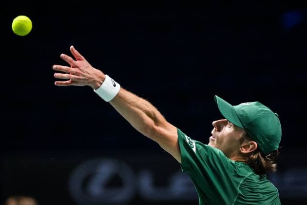 October 31, 2025, Nanterre, France, France: Alex DE MINAUR of Australia during the fifth day of the Rolex Paris Masters 1000 tennis tournament at Accor Arena on October 31, 2025 in Nanterre near Paris, France. Nanterre France - ZUMAm308 20251031_zsp_m308_021 Copyright: xMatthieuxMirvillex