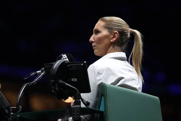 ROLEX PARIS MASTERS TENNIS 2025 Thierry Larret MAXPPP - Nanterre (92) 31 10 2025 Thierry Larret Maxppp. Tennis. Rolex Paris Masters. Paris La Defense, Nanterre (92). Du 25 octobre au 2 novembre 2025. Vendredi 31octobre 2025. Quart de Finale : Alexander BUBLIK (KAZ) vs Alex De MINAUR (AUS). Aurelie TOURTE Juge arbitre Nanterre (92) PARIS LA DEFENSE ARENA ILE DE FRANCE FRANCE  Copyright: xMAXPPPxThierryxLarretx TLR202510316811 TLR202510316811