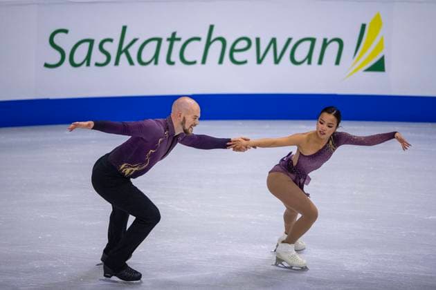 October 31, 2025, Saskatoon, Sk, CANADA: United States of AmericaöÄÃ s Ellie Kam and Danny OöÄÃ Shea skate during a practice for the 2025 Skate Canada International event in Saskatoon, on Friday, October 31, 2025. Ellie Kam, Danny OöÄÃ Shea  - ZUMAc35_ 20251031_zaf_c35_041 Copyright: xLiamxRichardsx
