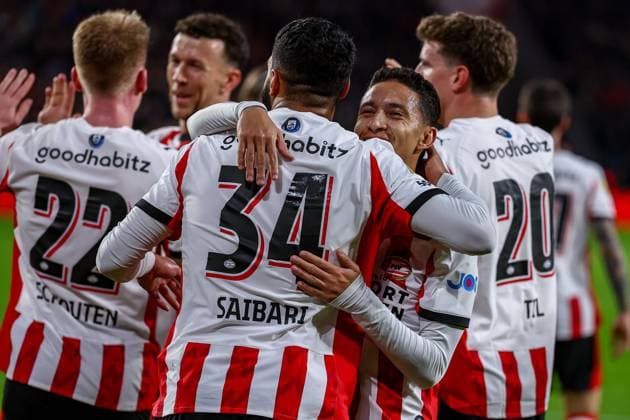 EINDHOVEN , 31-10-2025 , Philips Stadium , season 2025 2026 , Dutch football Eredivisie , match between PSV and Fortuna , picture shows goal celebration by PSV player Ismael Saibari PSV - Fortuna  x31782484x Copyright: