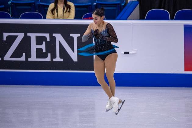 October 31, 2025, Saskatoon, Sk, Canada: CanadaöÄÃ s Madeline Schizas skates during a practice for the 2025 Skate Canada International event in Saskatoon, on Friday, Oct. 31, 2025. Madeline Schizas  - ZUMAc35_ 20251031_zaf_c35_058 Copyright: xLiamxRichardsx