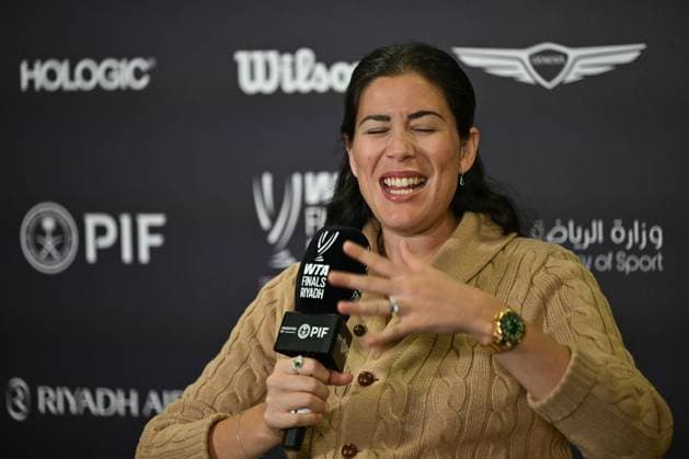 WTA, Tennis Damen Finals 2025 - press conference, PK, Pressekonferenz RIYADH, SAUDI ARABIA OCTOBER 31: WTA Finals Riyadh Tournament Director Garbine Muguruza speaks to the media during a press conference on Media Day ahead of the WTA Finals Riyadh, at King Saud University Indoor Arena in Riyadh, Saudi Arabia, on October 31, 2025. Riyadh Saudi Arabia  Copyright: xArturxWidakx originalFilename:widak-wtafinal251031_npYOB.jpg