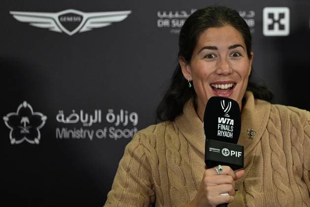 WTA, Tennis Damen Finals 2025 - press conference, PK, Pressekonferenz RIYADH, SAUDI ARABIA OCTOBER 31: WTA Finals Riyadh Tournament Director Garbine Muguruza speaks to the media during a press conference on Media Day ahead of the WTA Finals Riyadh, at King Saud University Indoor Arena in Riyadh, Saudi Arabia, on October 31, 2025. Riyadh Saudi Arabia  Copyright: xArturxWidakx originalFilename:widak-wtafinal251031_np47N.jpg