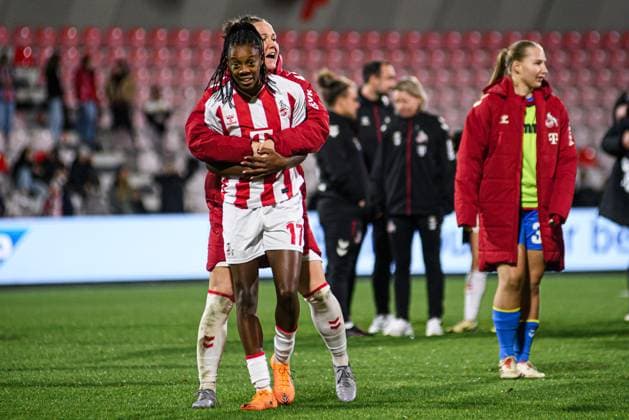 COLOGNE, GERMANY - 31 OCTOBER, 2025: Lydia Andrade, Marina Hegering - The match of Women Bundesliga 1.FC Koeln vs 1. FC Nuernberg at Franz Kremer Stadium  Copyright: xVITALIIxKLIUIEVx