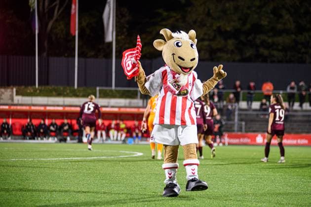 COLOGNE, GERMANY - 31 OCTOBER, 2025: mascot - The match of Women Bundesliga 1.FC Koeln vs 1. FC Nuernberg at Franz Kremer Stadium  Copyright: xVITALIIxKLIUIEVx
