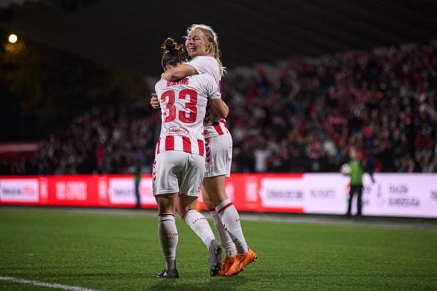 COLOGNE, GERMANY - 31 OCTOBER, 2025: Marina Hegering, Pauline Bremer - The match of Women Bundesliga 1.FC Koeln vs 1. FC Nuernberg at Franz Kremer Stadium  Copyright: xVITALIIxKLIUIEVx