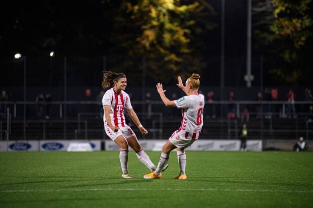 COLOGNE, GERMANY - 31 OCTOBER, 2025: Martyna Wiankowska, Laura Vogt - The match of Women Bundesliga 1.FC Koeln vs 1. FC Nuernberg at Franz Kremer Stadium  Copyright: xVITALIIxKLIUIEVx