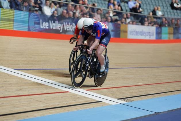 2025 London 3 Day Picture by Alex Whitehead SWpix.com - 31 10 2025 - Track cycling, Rad, Radsport, Bahnrad, Bahn - 2025 London 3 Day - Lee Valley VeloPark, London, England - Women™s Keirin - Emma FINUCANE of Great Britain London Cycling England Copyright: x xSWpix.comx(t axPhotographyxHubxLtd)xAlexxWhitehead SWpix.comx SWP-3152-0049