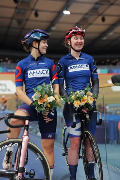 2025 London 3 Day Picture by Alex Whitehead SWpix.com - 31 10 2025 - Track cycling, Rad, Radsport, Bahnrad, Bahn - 2025 London 3 Day - Lee Valley VeloPark, London, England - Madison Chase - Katie Archibald & Sophie Lewis of Great Britain London Cycling England Copyright: x xSWpix.comx(t axPhotographyxHubxLtd)xAlexxWhitehead SWpix.comx SWP-3152-0066