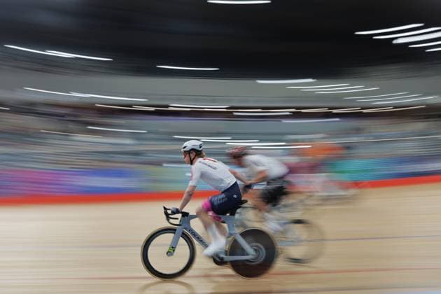 2025 London 3 Day Picture by Alex Whitehead SWpix.com - 31 10 2025 - Track cycling, Rad, Radsport, Bahnrad, Bahn - 2025 London 3 Day - Lee Valley VeloPark, London, England - Madison Chase - Ben Wiggins London Cycling England Copyright: x xSWpix.comx(t axPhotographyxHubxLtd)xAlexxWhitehead SWpix.comx SWP-3152-0067