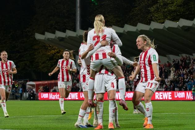 Players of 1. FC Köln during the Google Pixel Frauen-Bundesliga between 1. FC Köln and Union Berlin at Franz-Kremer-Stadion in Cologne, Germany. Copyright: xQianruxZhang SPPx Sportspressphoto_SPR54420