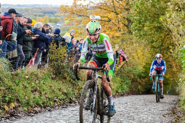 X²O Badkamers Trofee Koppenbergcross OUDENAARDE, BELGIUM - NOVEMBER 01 : Casasola Sara (ITA) of Crelan - Corendon in action during the X²O Badkamers Trofee Koppenbergcross pictured on November 01, 2025 in Oudenaarde, Belgium, 01 11 2025 Oudenaarde Belgium  Copyright: xGbax