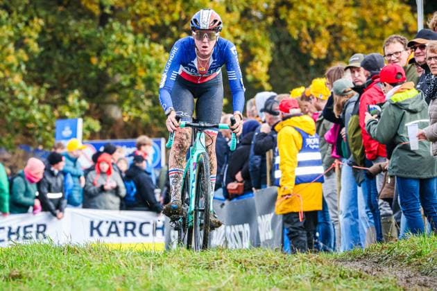X²O Badkamers Trofee Koppenbergcross OUDENAARDE, BELGIUM - NOVEMBER 01 : Fouquenet Amadine of Arkea B&B Hotels Women in action during the X²O Badkamers Trofee Koppenbergcross pictured on November 01, 2025 in Oudenaarde, Belgium, 01 11 2025 Oudenaarde Belgium  Copyright: xGbax