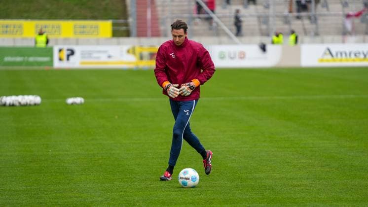 Soccer, Men, Season 2025 2026, Regionalliga Nordost, Matchday 14, FSV Zwickau vs FSV 63 Luckenwalde, Saturday 01 11 2025, GGZ Arena Zwickau, In the picture Kevin Tittel Luckenwalde Saxony Germany