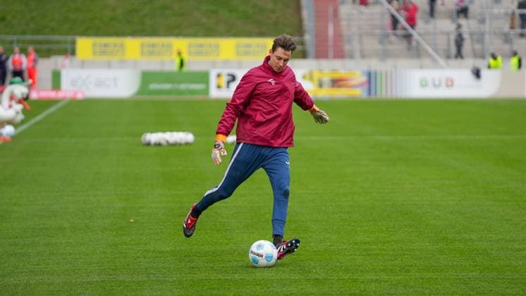 Soccer, Men, Season 2025 2026, Regionalliga Nordost, Matchday 14, FSV Zwickau vs FSV 63 Luckenwalde, Saturday 01 11 2025, GGZ Arena Zwickau, In the picture Kevin Tittel Luckenwalde Saxony Germany